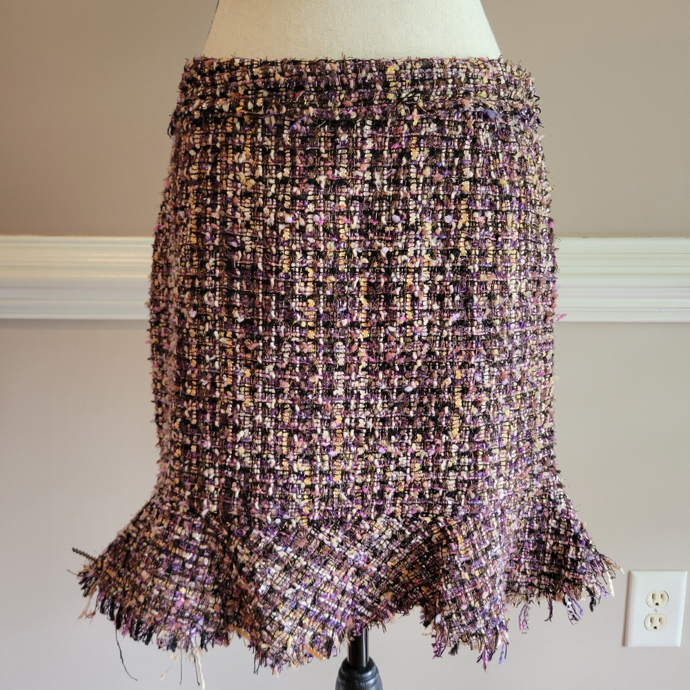 Umgee Purple and Black Ruffled Mini Skirt